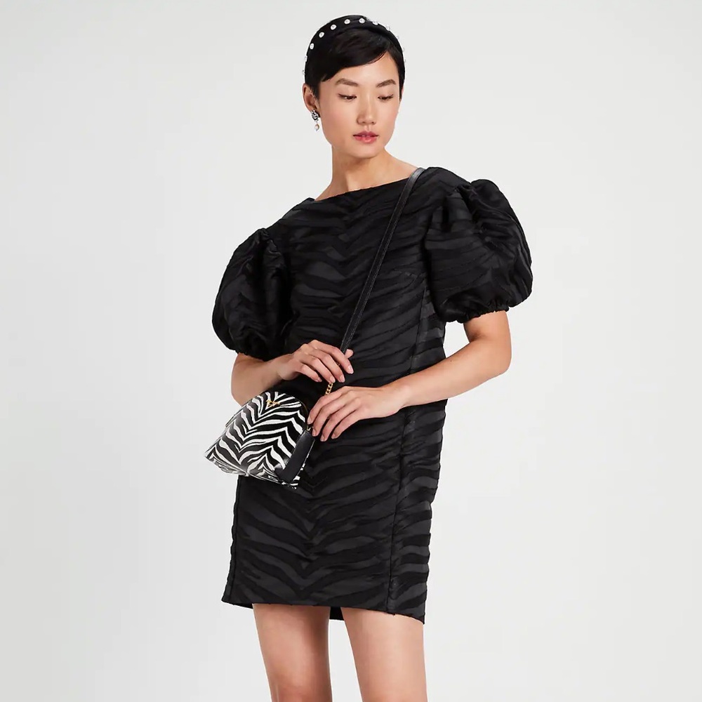 Bold zebra jacquard dress